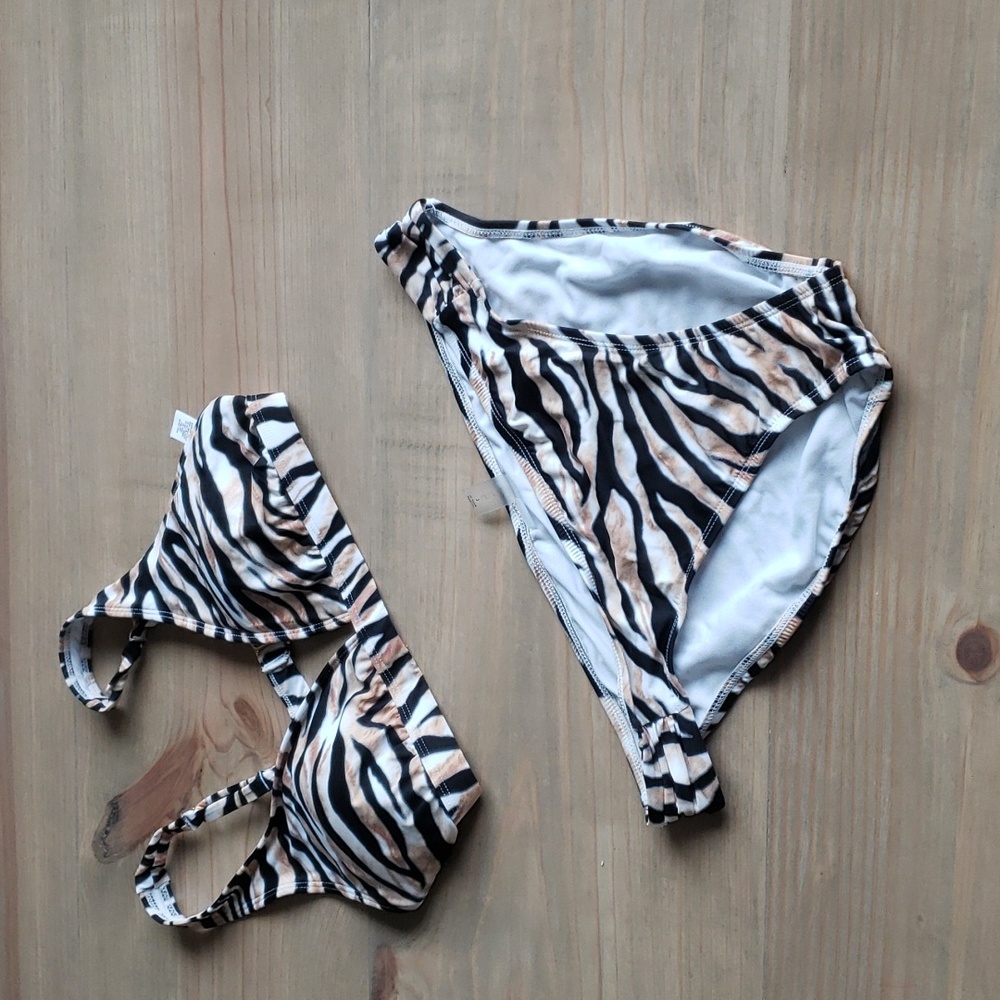 Tiger print bikini suit